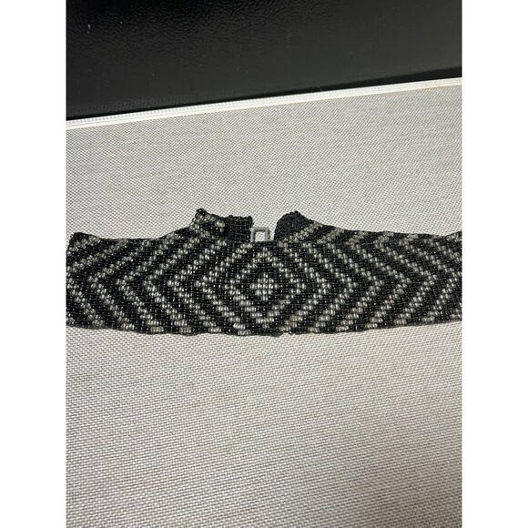 Vintage Stretch Glass Sead Bead Belt  Chevron OS 80’s GLAM Handemade - Picture 5 of 9